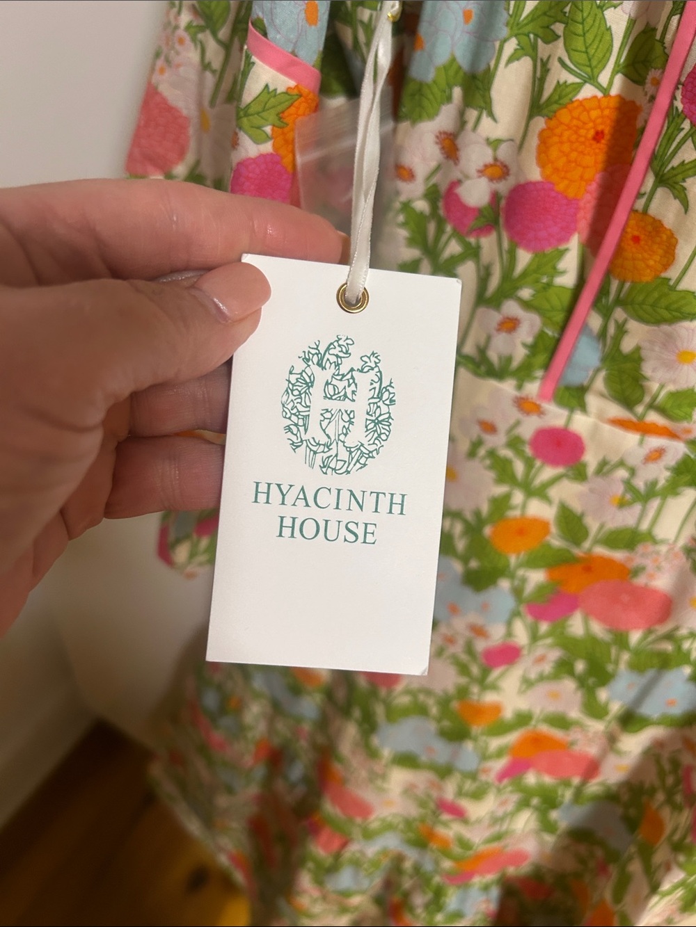 Tuckernuck Hyacinth House Floral Cotton Midi Dress in Pink & Green NWT XS - Picture 3 of 11
